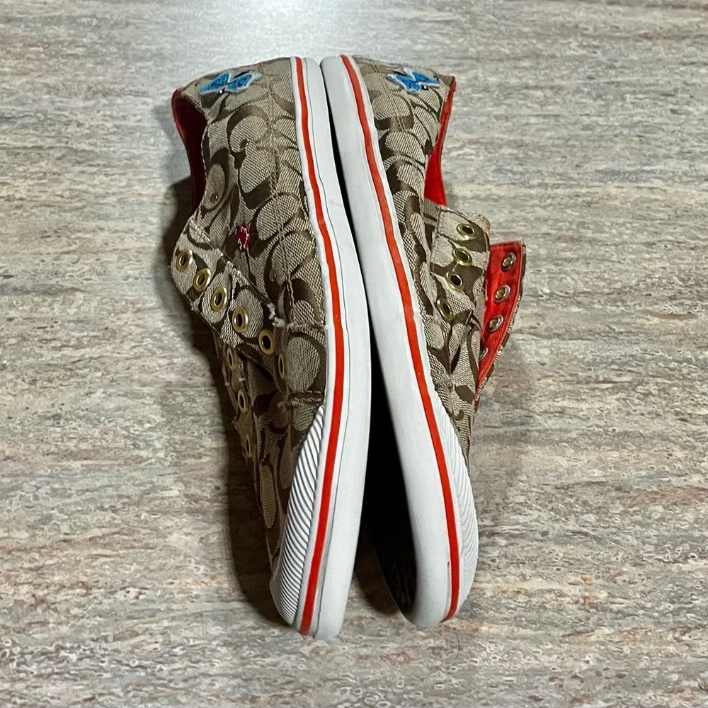 Coach Brown and Red Women's Sneakers - Picture 12 of 16